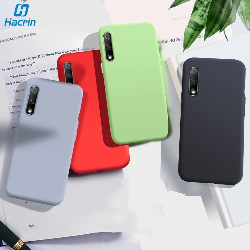 

Hacrin Case For Huawei Honor 9X Case Soft Liquid Silicon Rubber Full Protective Bumper Cover For Honor 9X Pro Case Funda Coque
