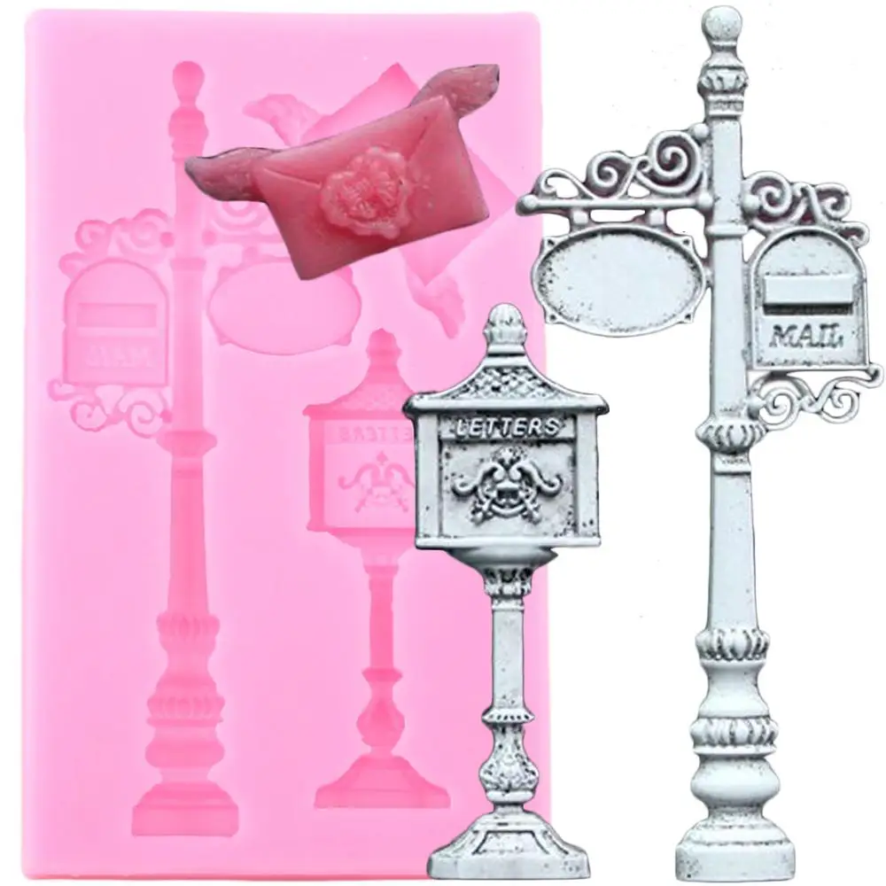 

Mailbox Border Silicone Molds Street Light Fondant Mould DIY Party Cake Decorating Tools Candy Chocolate Gumpaste Moulds