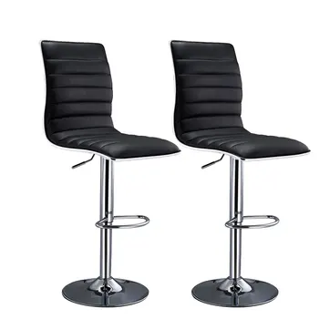 

2pcs Soft high back PU Leather Bar Stool Home Kitchen Breakfast Pub Bar Stools With Footrest Barber Shop Chair Deliver to Europe