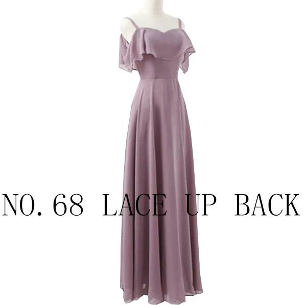 PURPLE 68 lace up Скромное зеленое корейское уникальное платье для подружек невесты больших размеров, платья подружки невесты длинное для девушек W4303 - Цвет: PURPLE 68 lace up