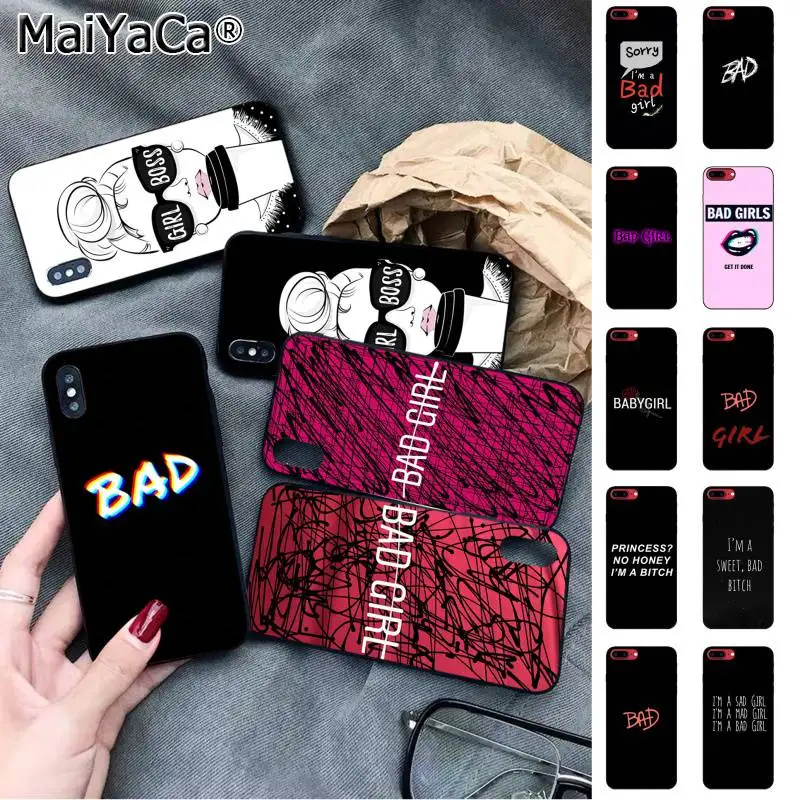 MaiYaCa I'm bad girl сука Красочный милый чехол для телефона iPhone 11 pro XS MAX 8 7 6 6S Plus X 5 5S SE XR чехол