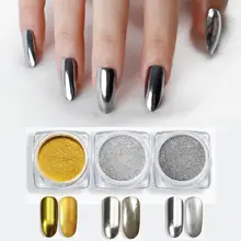 Зеркальный блеск для ногтей, порошок для дизайна ногтей, хромированный пигмент, пыль, сделай сам, дизайн, украшение, Золотой металлический зеркальный эффект, мерцающий порошок для ногтей