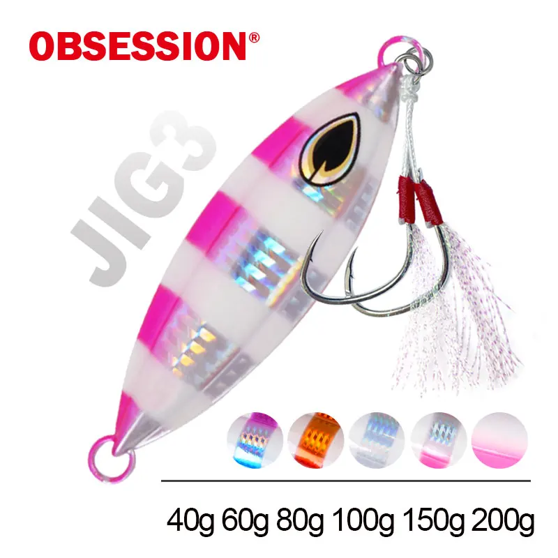 OBSESSION Trout Jigging Lure Jigs Saltwater Lures 40g-200g Trolling Hard  Bait Bass Fishing Bait Tackle Metal Jig Lure Weights - AliExpress