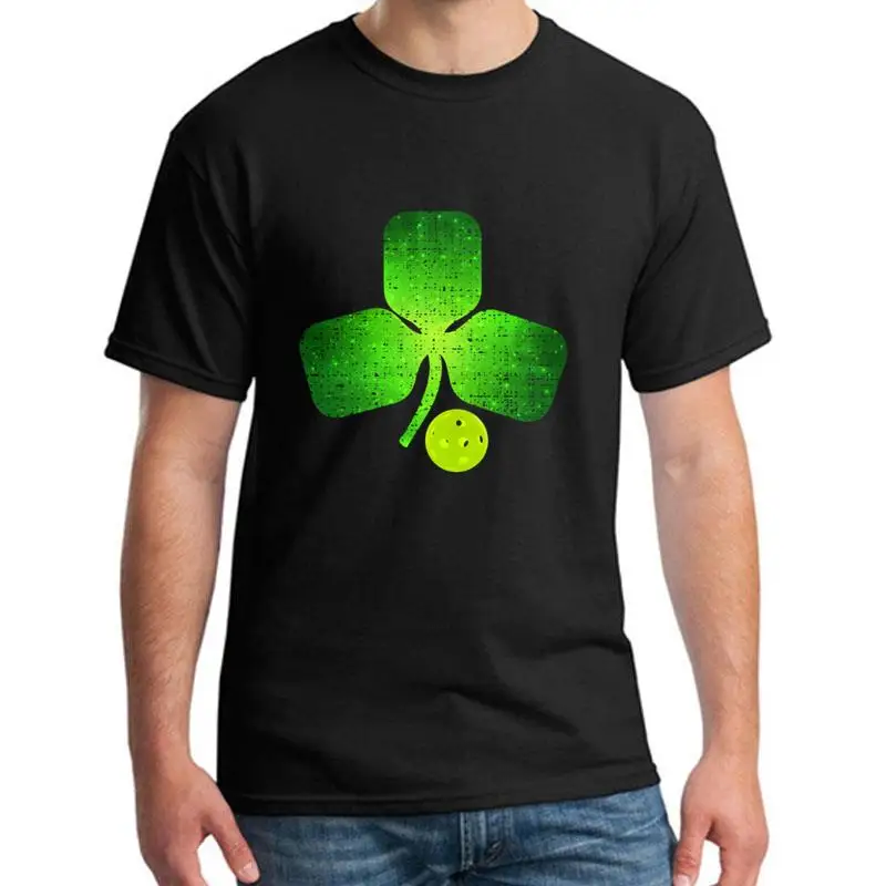 

Funny Pickleball St Patricks Day Shamrock Irish tshirt big size s~17xL Casual Smart Casual summer men's tshirts