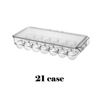 

Kitchen Refrigerator Storage Box Egg Storage Box Rectangular Transparent Compartment Box With Lid Egg Box