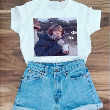 

Korean Fashion Kawaii Taehyung Women t-shirt Cotton Casual Funny Tees Short Sleeve Cute Hipster Tops Tees