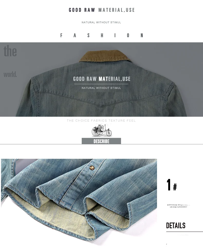 S-2XL Vintage Denim Shirts Men Casual Corduroy Collar Shirts Male Fashion Single Breasted Long Sleeve Loose Jeans Top DS50923