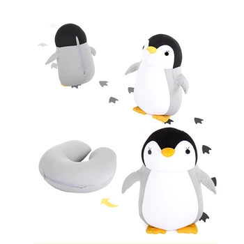 

Household Office Cartoon Penguin Shape Doll Plush Toy Multi-functional U-shaped Pillow Dual Use Neck Protection Nap Pillow