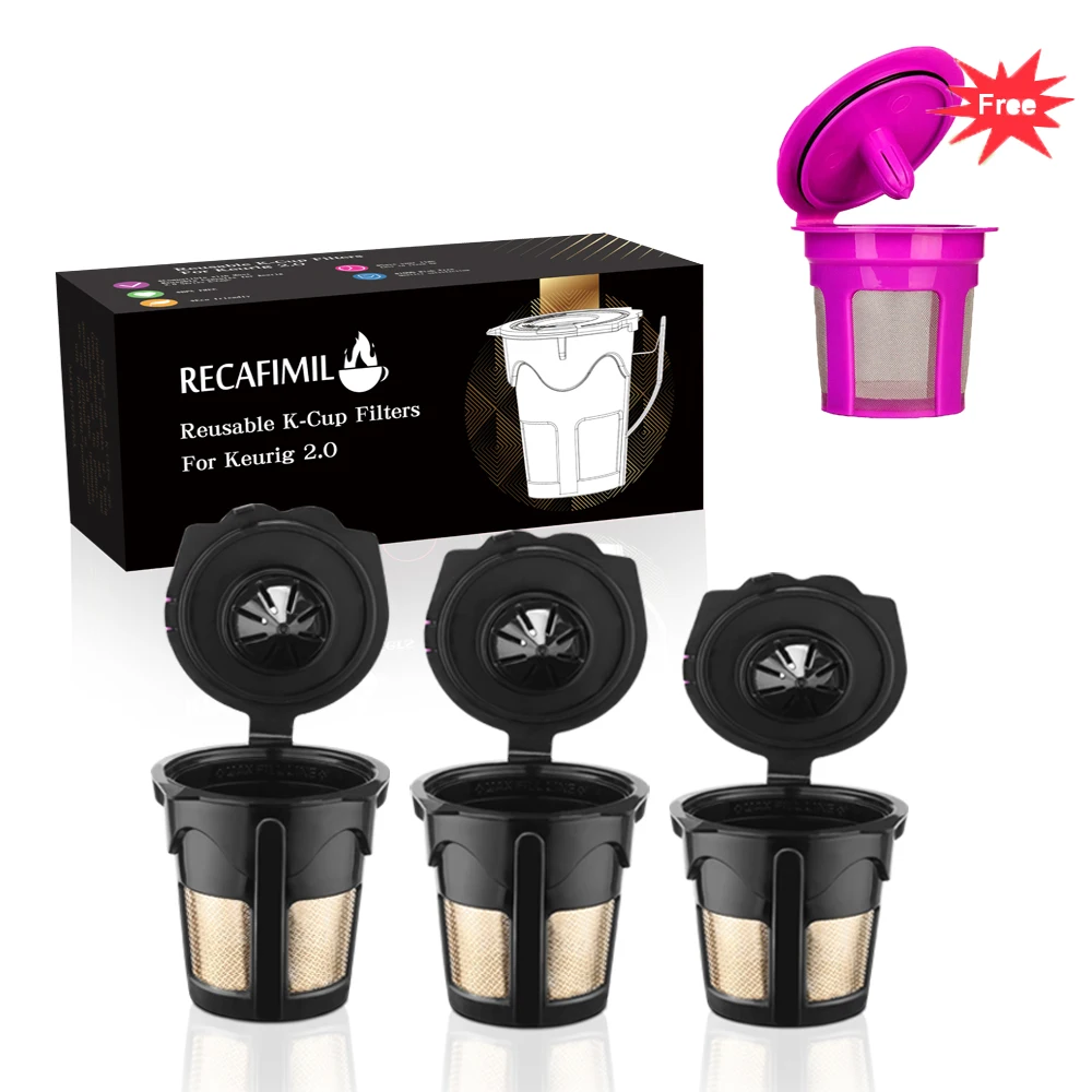 

3 pc Reusable Coffee Filter for Keurig 2.0 k200 k300 k400 k500 k450 Brewers R1,R2,R3 k Cup Reusable Coffee Filter
