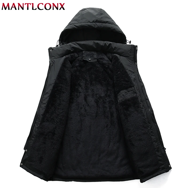 MANTLCONX куртка мужская зимняя Толстая флисовая верхняя одежда мужские куртки плюс размер 4XL Мужская ветровка парка бархатное теплое пальто Мужская зимняя