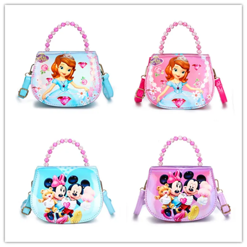 

Disney Cute Cartoon Girls Shoulder Bags Kids Crossbody Bag School Bag Kawaii PU Handbag Children Kindergarten Nursery Book Bag