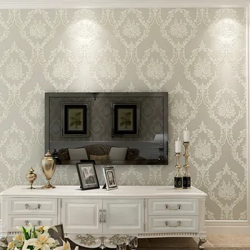 

Modern wallpaper Simple European foam Damascus 3D Wallpaper non woven bedroom living room wallpaper W170