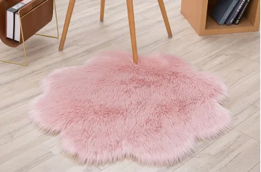 Пушистый Ковер с цветами, противоскользящий ворсистый ковер для столовой, спальни, Комфортный коврик - Цвет: Розовый