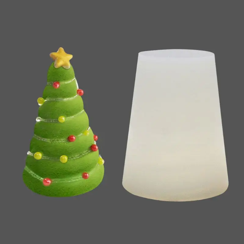 3D Рождественская елка силиконовая Свеча Плесень мыло помадка плесень Торт Украшение Инструмент испечь плесень