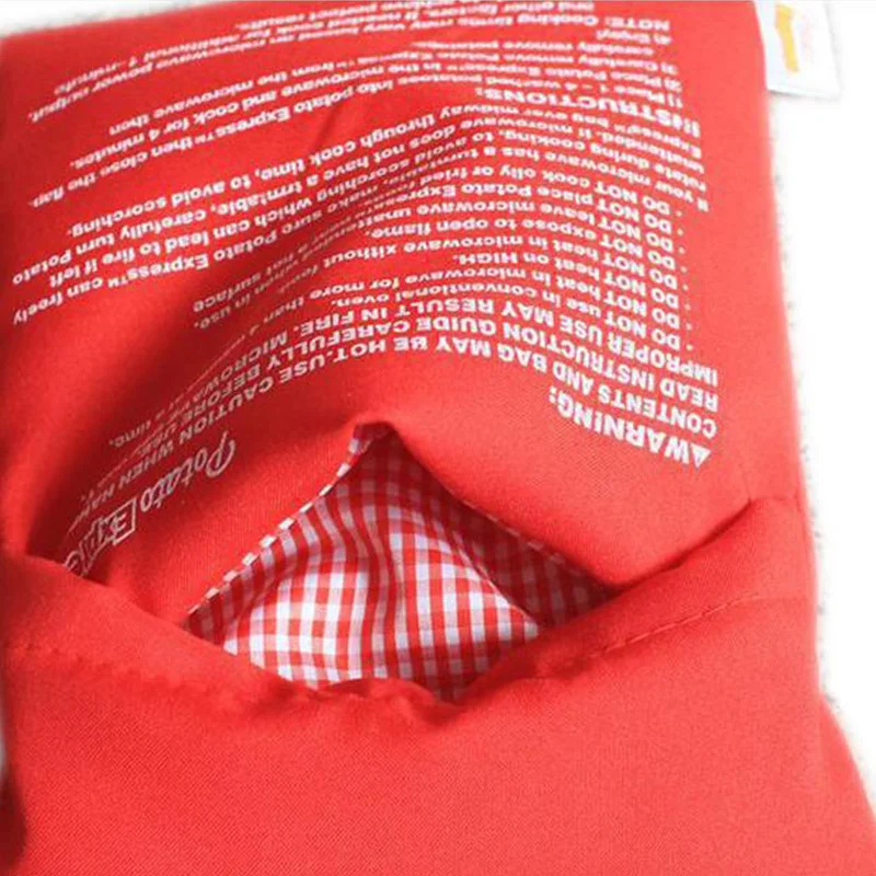 1 шт. новый красный моющийся мешок для плиты выпечки картофеля микроволновой печи