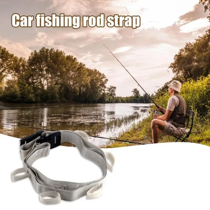 

General Fishing Rod Strap Car Fishing Pole Fixing Belt Fish Tackle Band Suspenders Wrap Fishing Tackle Fishing Accessories