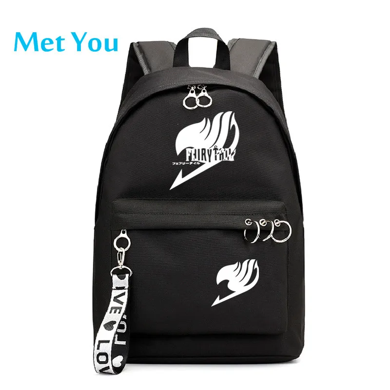 Style 4 Аниме Феи хвост рюкзак школьный книги сумки Mochila дорожные сумки ноутбук кольцо с изображением ленты рюкзак в форме круга розовый черный - Цвет: Style 4
