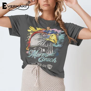 

Everkaki Gypsy Boho Print T-shirt Top Women Summer Tees Ladies Vintage Ethnic Tops T-shirts Retro Casual Female 2020 New Fashion