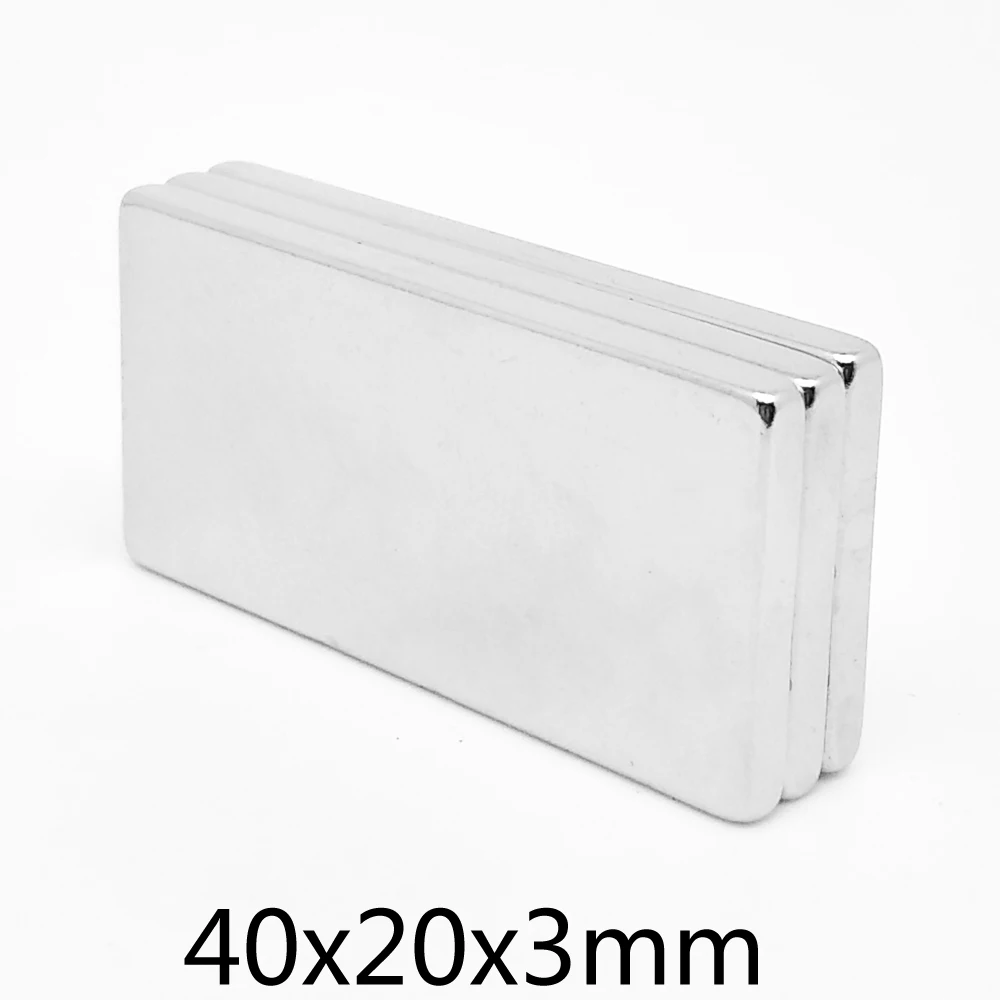 2 5 10 15 20PCS 40x20x3mm Block Search Magnet N35 Quadrate Strong Neodymium Magnet 40x20x3 Permanent