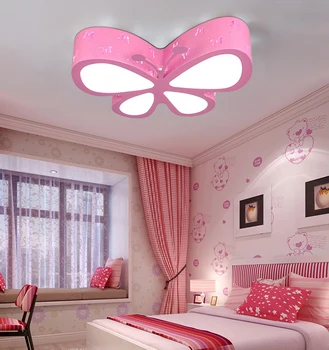 

ZISIZ Modern Brief Children Bedroom Colorful Butterfly Hollow Iron LED Ceiling Lamp Home Deco Dining Room Acrylic Ceiling Light