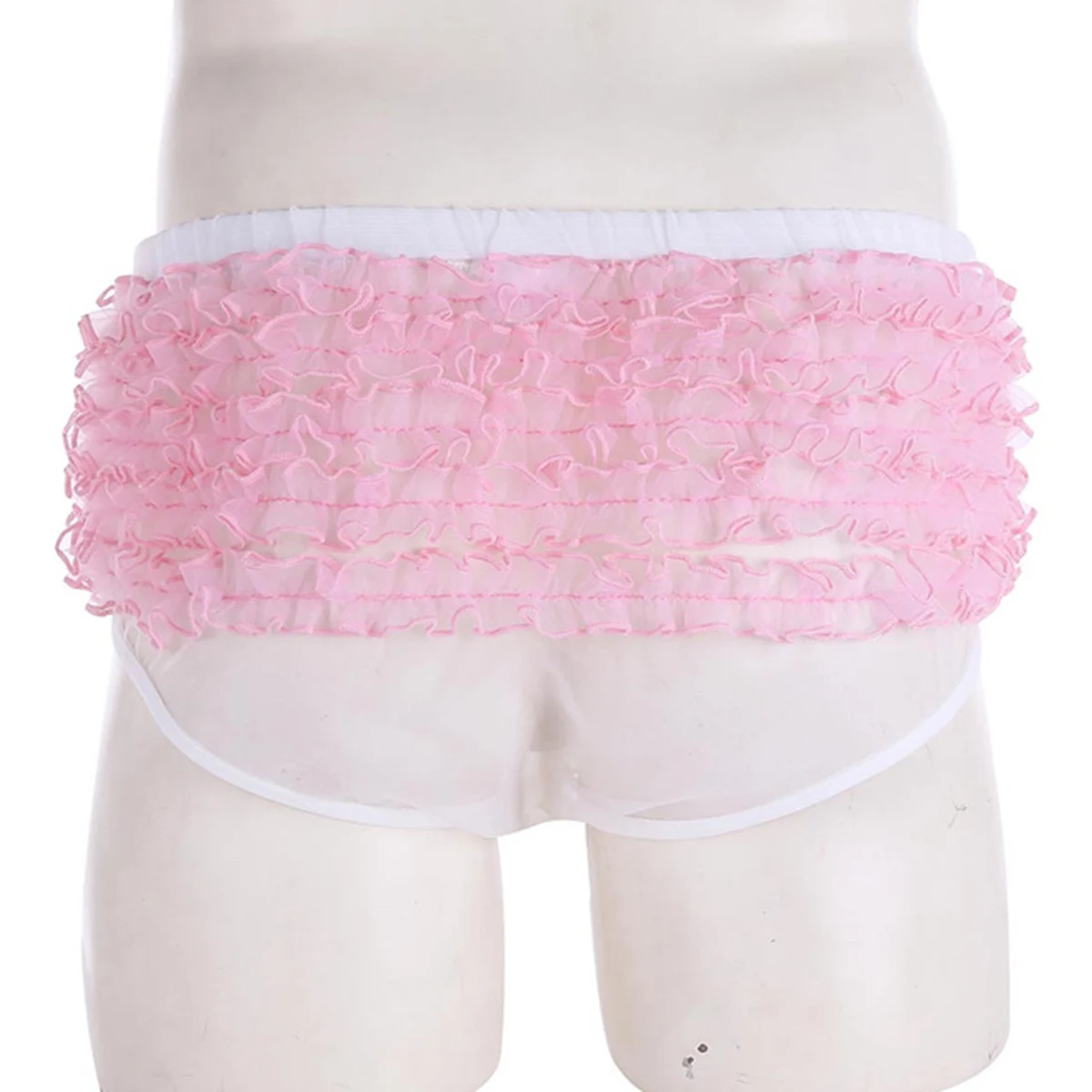 MSemis Мужское нижнее белье Sissy Frilly кружевные трусики с рюшами из органзы трусы
