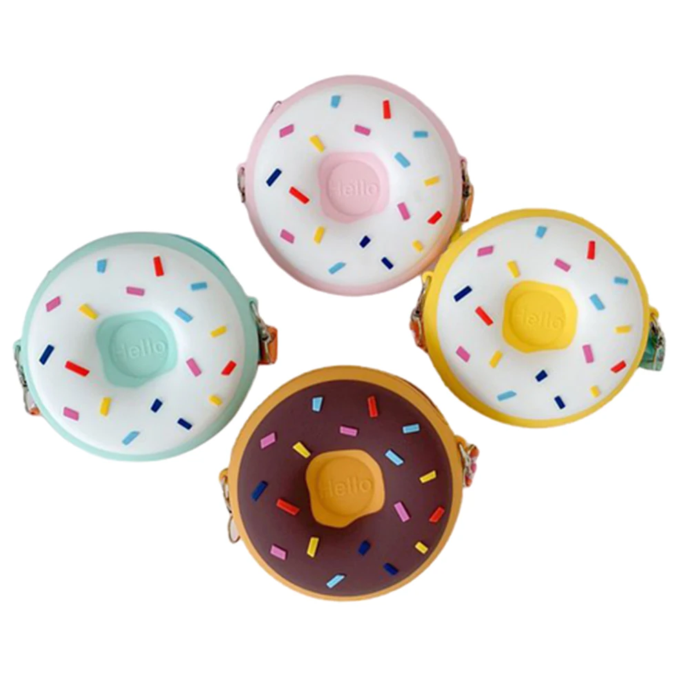 Lovely Donut Shape Crossbody Bag Zipper Adjustable Shoulder Pouch