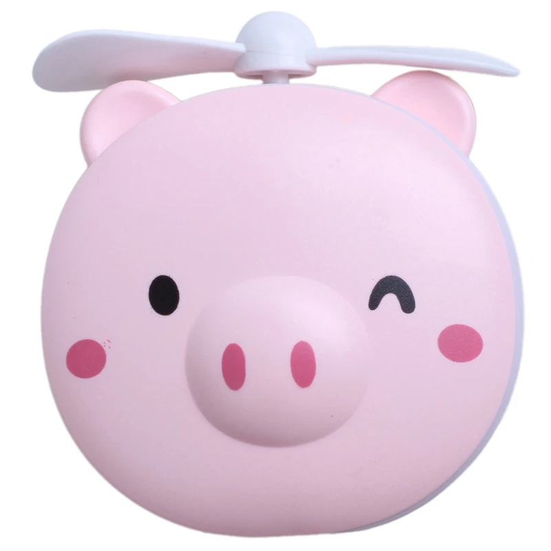 Pig Beauty Portable Led Mirror Pocket Fan Usb Charging Mini Handheld Fan With Mirror Led Light Portable Small Fan