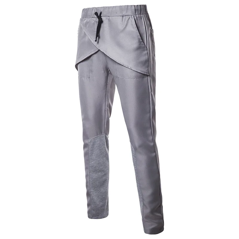 

Autumn And Winter Solid Color Ankle Banded Pants Shank Joint Fashion Slim Fit Hong Kong Style Skinny Pants Casual Pants MEN'S Tr
