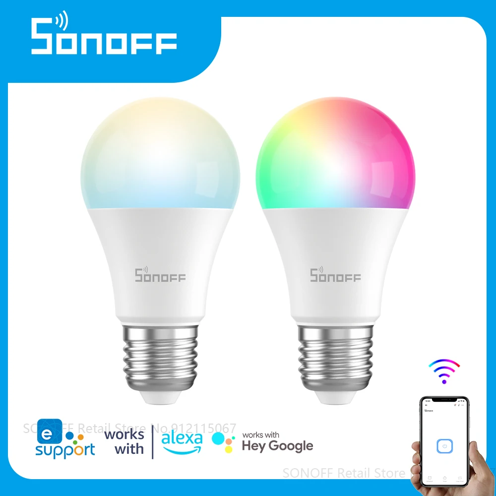 Умная лампа SONOFF B05/B02 с Wi-Fi E27 RGB Светодиодная регулируемой яркостью ночсветильник
