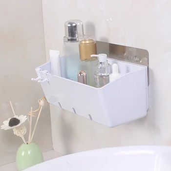 

Bathroom Shelves Strong Suction Cup Kitchen Bathroom Storage Shelf Storage Holder Rack Toilet Wall Bracket Bathroom Accessories