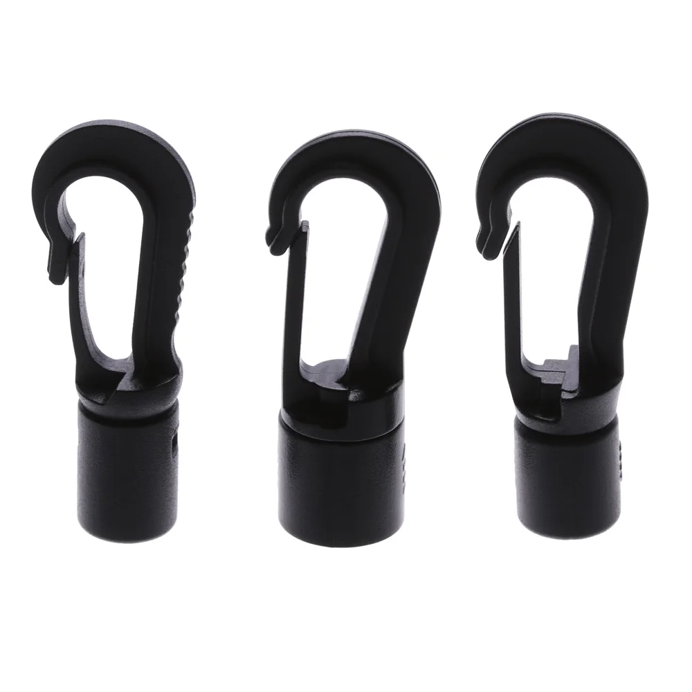 5Pcs Plastic Bungee Shock Tie Cord Ends Rope Buckles Safe Lock Kayak Fishing Canoe Clothesline Hooks POM Snap Hook Clip — view 2