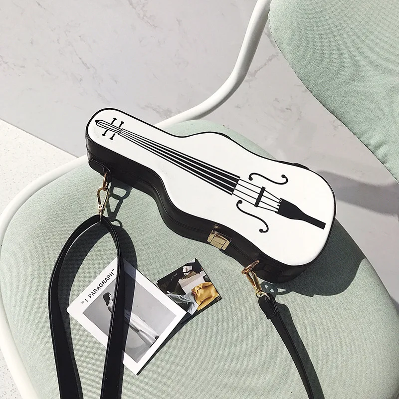 

Japanese Korean of Creative Cool Literature And Art Contrast Color Violin Shoulder Backpack