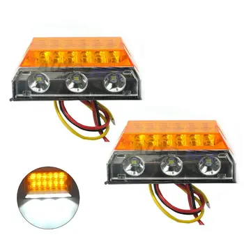 

2Pcs Car LED Side Lights 24V 15 LED off Side Super Bright Marker Lamps for Truck NEW