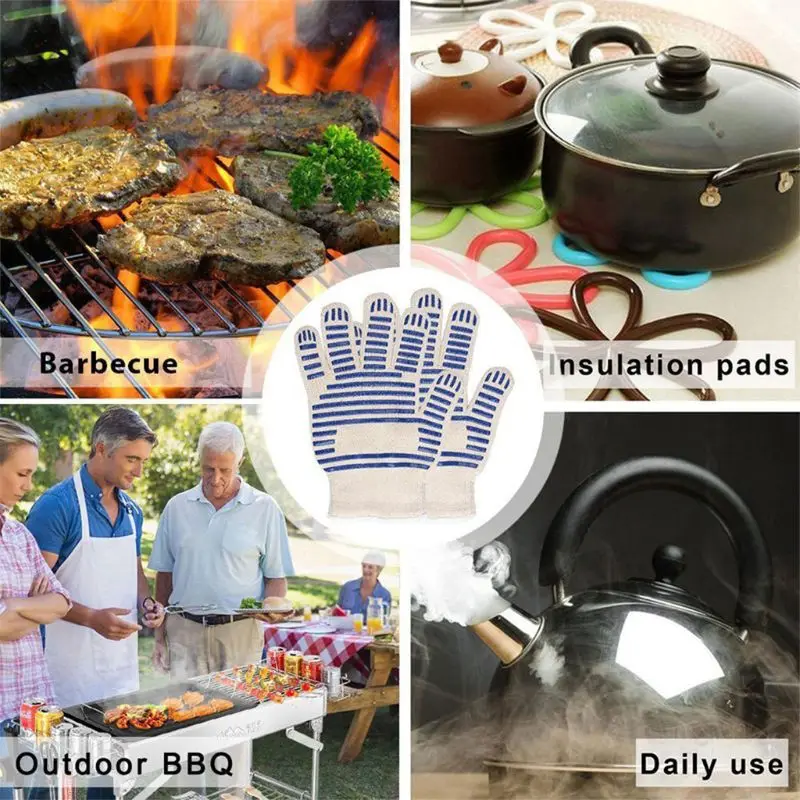 Heat Proof Resistant Cooking Kitchen Oven Mitt Glove Hot Surface barbecue oven glove Cooking BBQ Grill Glove Oven glove