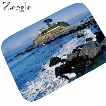 

Zeegle 3D Welcome Front Door Mat Carpet Flannel Anti-Slip Floor Mat Kitchen Rug Home Decorative Custom Indoor Doormat Foot Rug