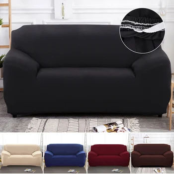 

Solid Color Elastic Sofa Cover Spandex Modern Polyester Corner Sofa Couch Slipcover Chair Protector Living Room 1/2/3/4 Seater