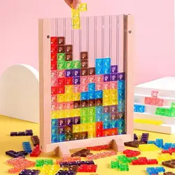 Colorido 3d quebra cabeça de madeira tangram matemática brinquedos tetris jogo crianças pré escola magination brinquedo educacional intelectual para crianças