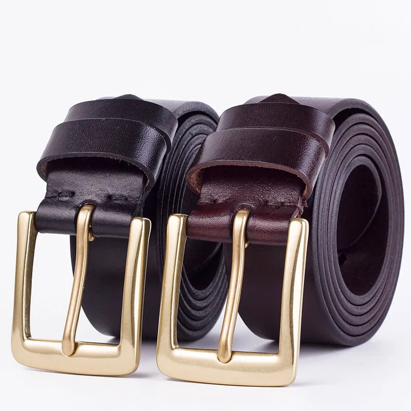

top Strap Male Belts for Men Cowskin Leather High Quality Pin Buckle Business Retro Men's Jeans Pants Wild Cummerbund Belts