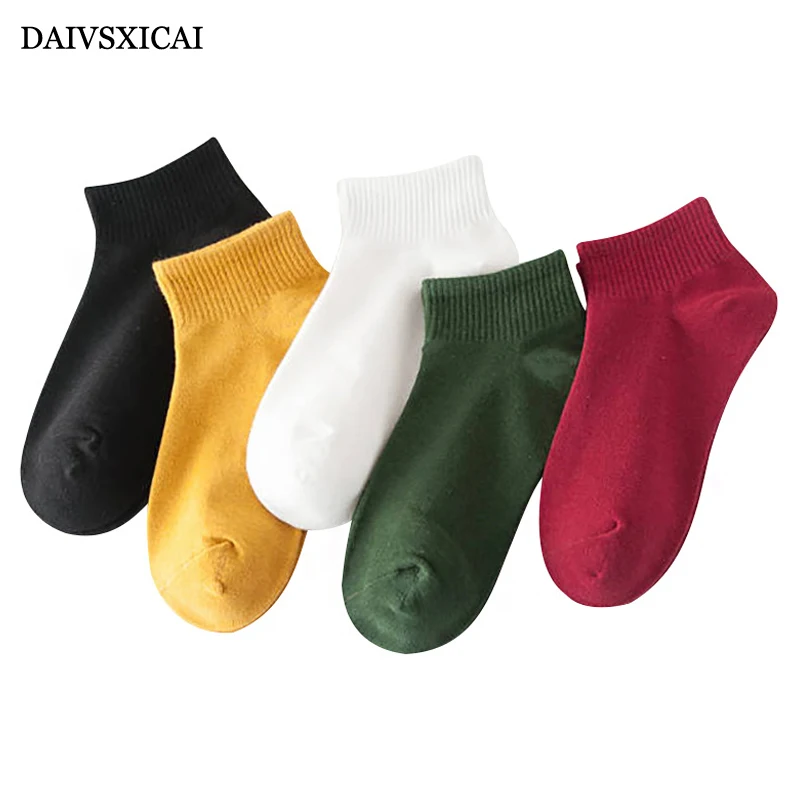 5 пара/лот = 10 штук Летние повседневные незаметные женские носки ярких цветов хлопковые Модные женские носки