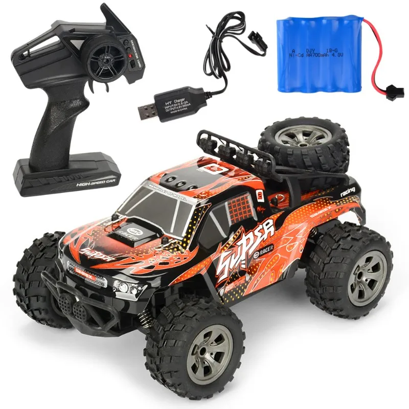 RC автомобиль 1:18 2,4G 4CH высокая скорость 20 км/ч щетка гусеничный пульт дистанционного управления автомобиль детский гоночный автомобиль игрушки - Цвет: Оранжевый