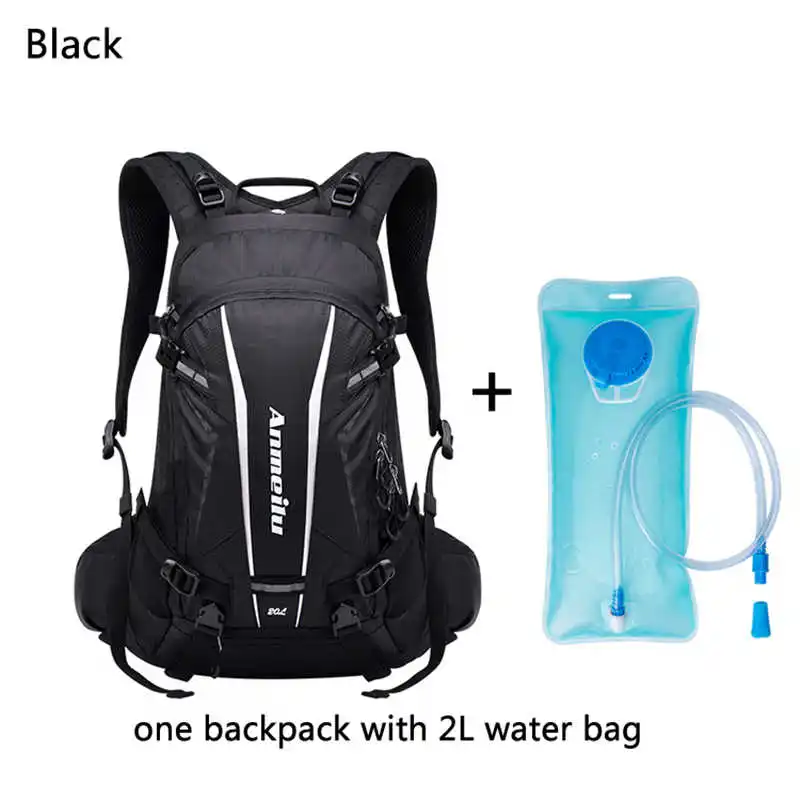 black with water bag 20L водонепроницаемый велосипедный рюкзак, Большой Вместительный велосипедный рюкзак для мужчин, велосипедный гидратационный рюкзак с дождевиком, без сумки для воды - Цвет: black with water bag