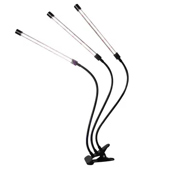 

Switch Mode Succulents For Plants Flexible LED Grow Light Full Spectrum USB Power 3 Heads Seedlings Greenhouse With Timer Indoor