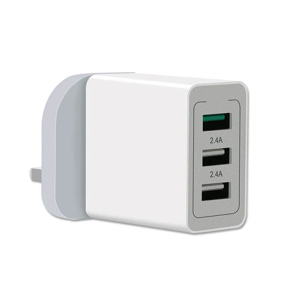 QC 3,0 настенное зарядное устройство Быстрая зарядка 3 порта USB адаптер питания США/ЕС/Великобритания Plug и