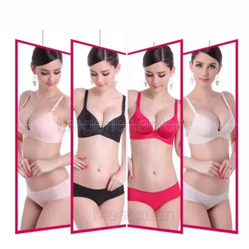 

Seamless plus size women sexy bra set lingerie bra briefs sexy ladies underwear set ABC Cup