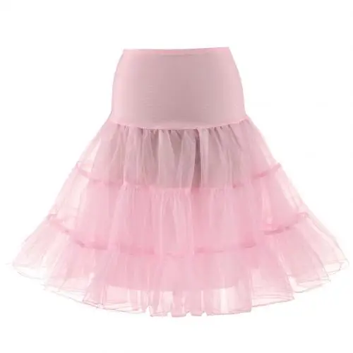 Винтажная рокабилли Свадебная Нижняя юбка нижняя юбка сетчатая балетная юбка миди - Цвет: Light Pink