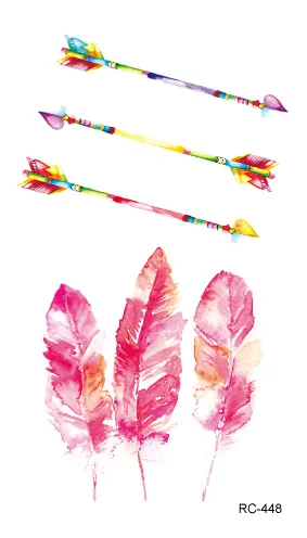 Водостойкая временная татуировка-наклейка стрелка перо флэш-тату поддельные