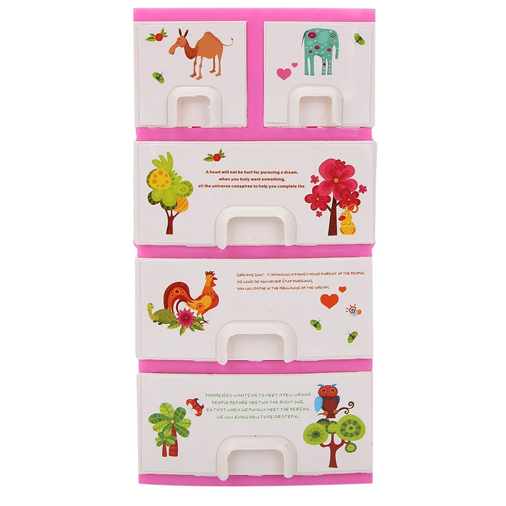 Doll House Cartoon Printing Closet Wardrobe Cabinet Bedroom Furniture Doll Accessories Girls Toys - Цвет: 18x4x9cm