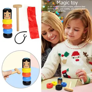 

1set Immortal Daruma Unbreakable Wooden Man Magic Toy Magic Tricks Close Up Stage Magic Props Comedy Mentalism Fun Toy Accessory