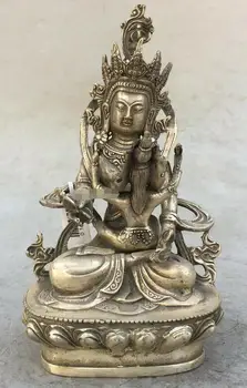 

7'' tibet copper silver plating tibetan buddhism chakrasamvara buddha statue