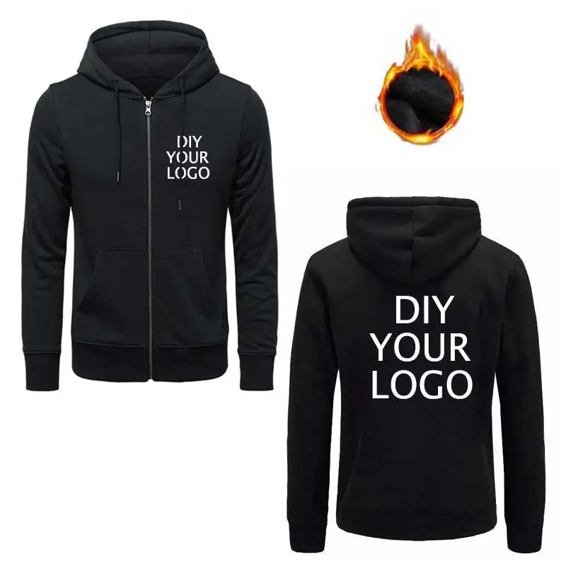 Custom design Zipper Hoodies Unisex sportswear hoodies Wholesale DIY Your Logo Sweatshirts warm Pullovers Drop Shipping clothing